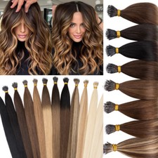 150G THICK Nano Ring Tip Real Human Hair Extensions Loop Nano Beads Balayage US