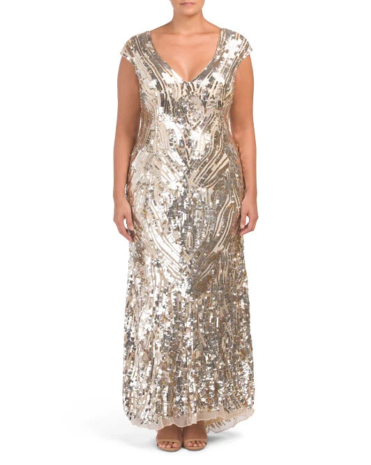 Gold Plus Size Dresses for Women for sale | eBay