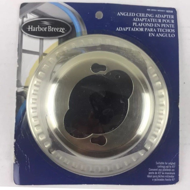 X2 Brushed Nickel Ceiling Fan Angled Mount Adapter Hanging