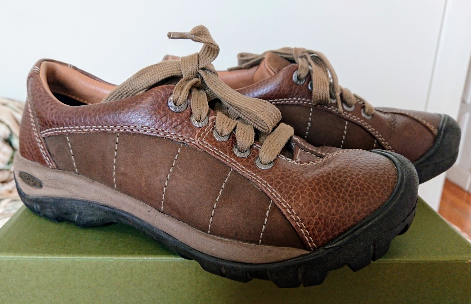Scarpe da trekking Keen Presidio Oxford in pelle marrone taglia 7
