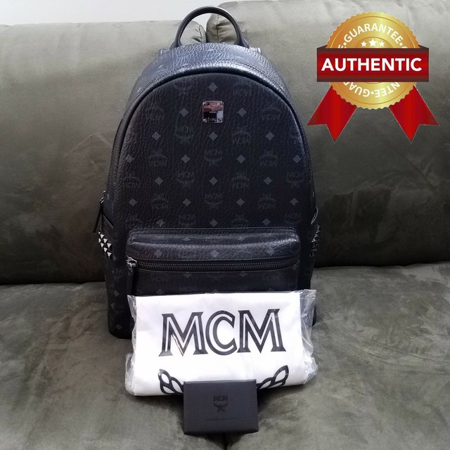 mcm backpack black studded