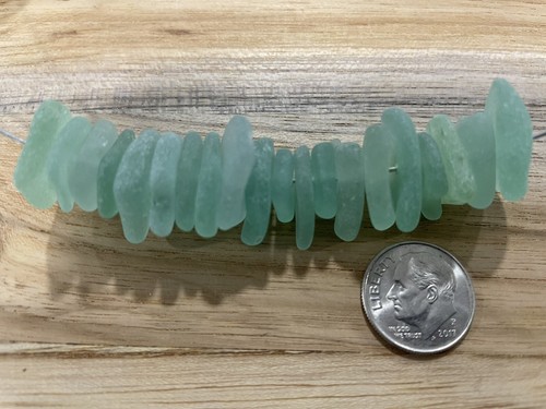 Sea glass - 20 Small Center Drilled Pieces Of Aqua Blue Sea Glass