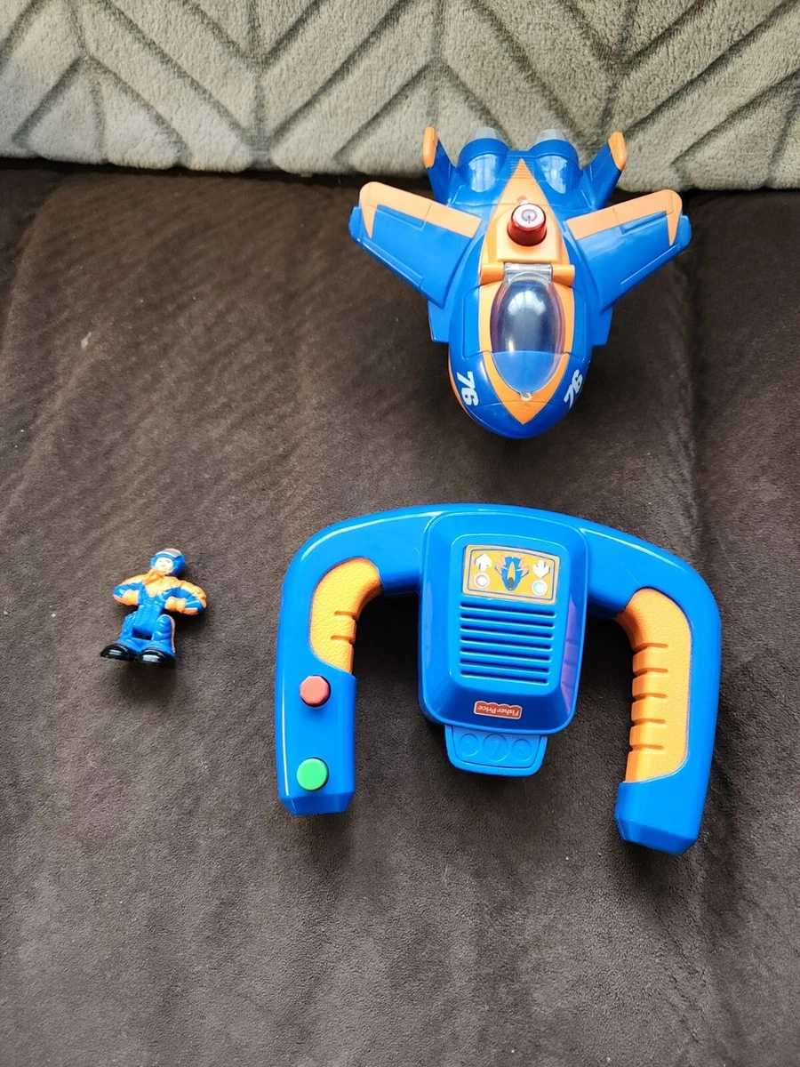 Fisher Price Geotrax AirPlane Blue Flash 76 Plane 2007 with Remote