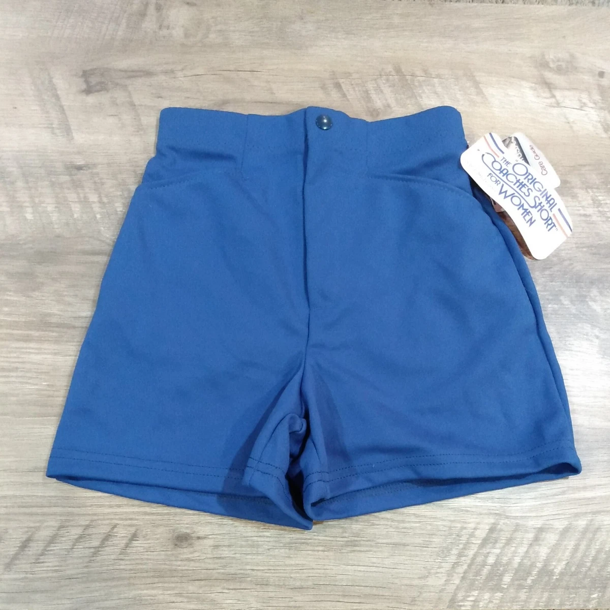 2) VTG 80's Deadstock Women's Bike Coach Shorts Blue Medium (1