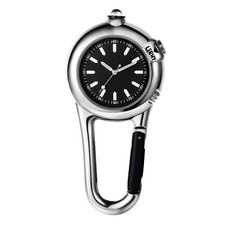 Outdoors Carabiner Luminous Clip-On Backpack Belt Fob Quartz Watch With Light