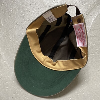 Vintage Filson Canvas Long Bill Cap Made In USA Leather Strap One