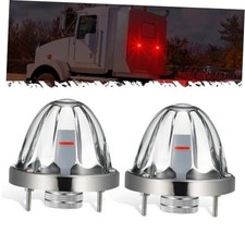 2Pcs Glass Watermelon Lights Patented Clear Lens LED Side Marker Turn Red