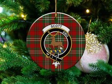 Scott Clan Scottish Tartan Crest Ceramic Ornament