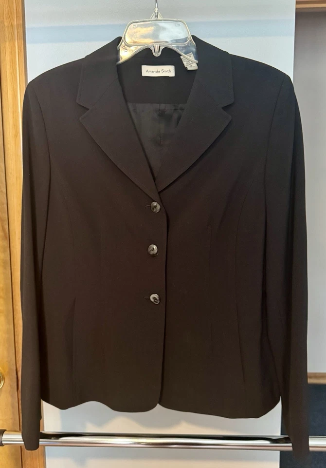 Traje pantalón mujer vintage años 90 negro pantalones y chaqueta talla 12 chaqueta y 6 pantalones Foto 3 de 4