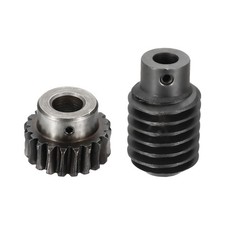 Worm Gear Set 1.25 Module 1:20 Reduction Rate Gear-10mm ID 28mm OD, Rod 8mm Bore