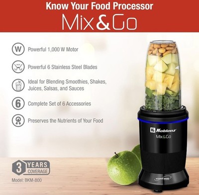 Mix&Go Personal Blender, Portable Size Blender for Shakes and Smoothies with ...
