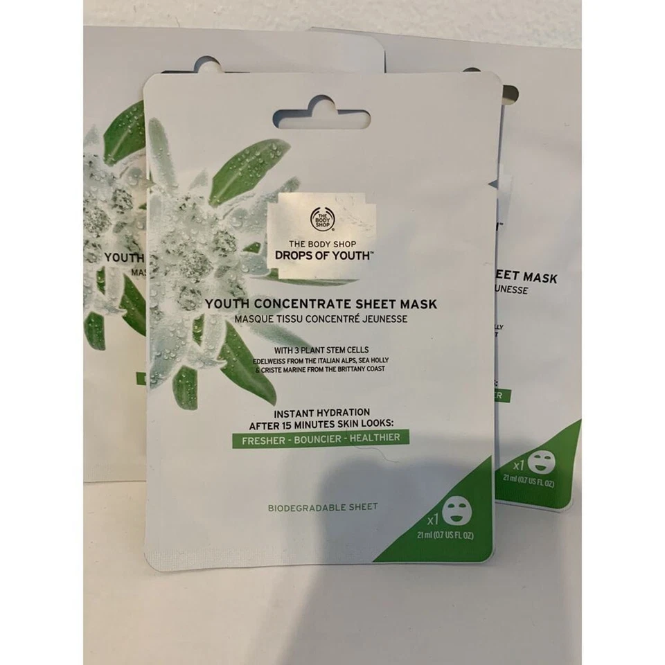 (3) THE BODY SHOP Drops Of Youth Concentrate Sheet Mask NEW DOY Edelweiss Set - Image 4 of 4