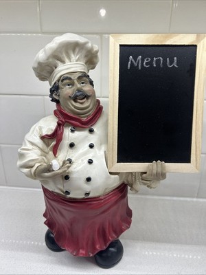 Zimlay Ecelctic Bistro Chef Blackboard Resin Figurine With Board And Chalk