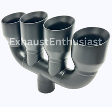 Quad Exhaust Tip Center 2.50 inlet 3.50 Outlet X 15.00 Wide Angle Cut Dual Wall