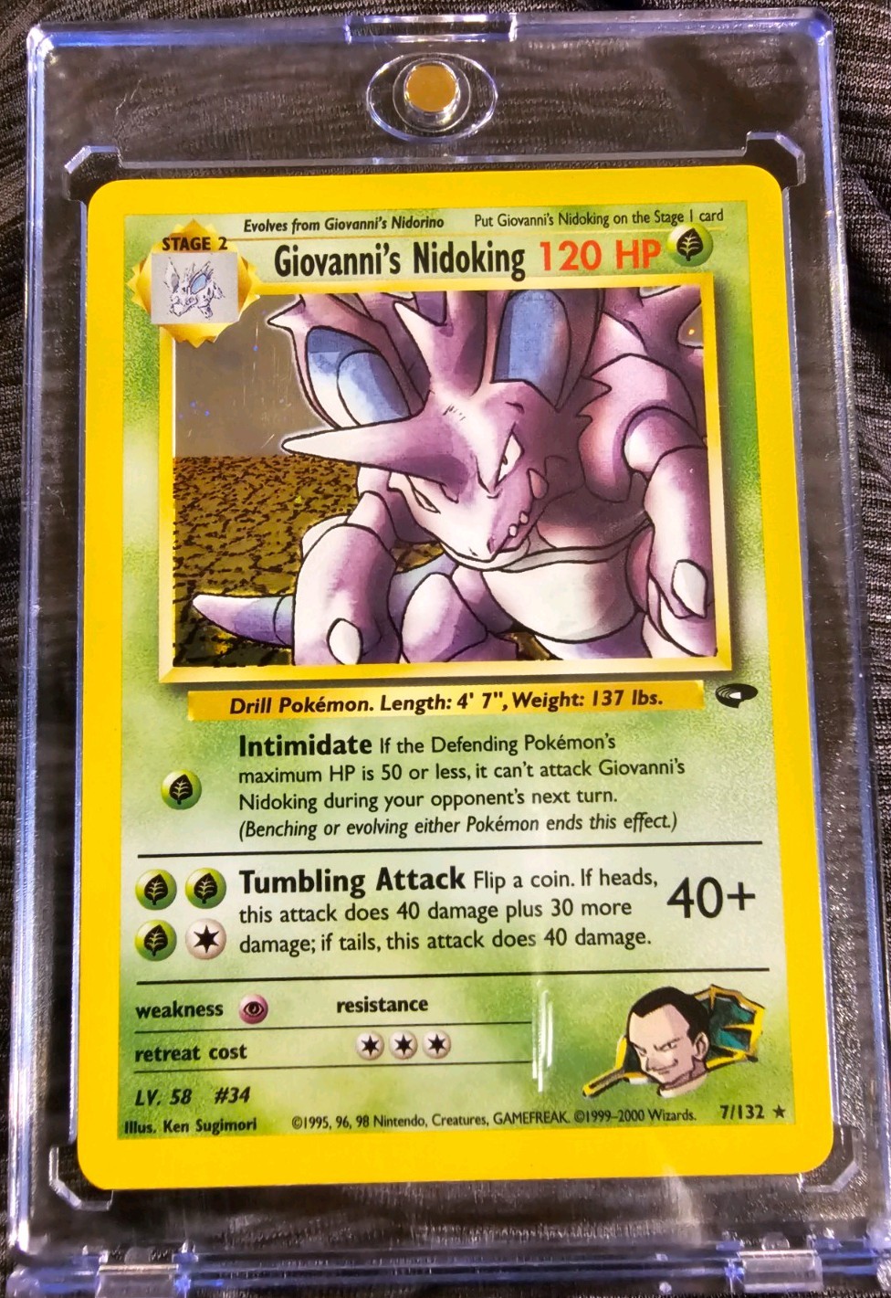 Pokémon TCG Giovanni's Nidoking Gym Challenge Holo Card 7/132 Unlimited Rare