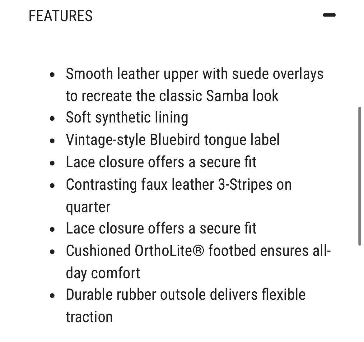 SAOLA Adidas Samba OG scarpa da ginnastica bambino 10k core nero bianco suola in gomma a righe