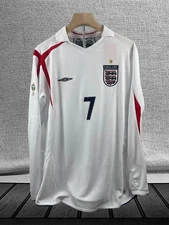 David Beckham #7 England 2005-2006 National Team Long-Sleeve Kit