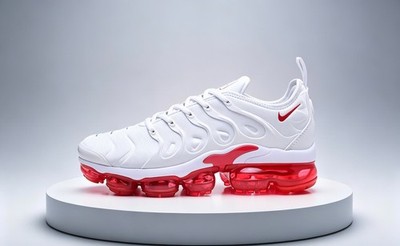 Air Vapormax Plus TN White Red Men's Shoes Size 8-13 Free Shipping