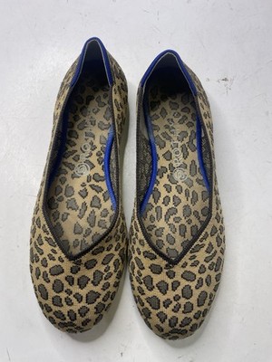 Rothy's Ballet Leopard Animal Print Round Toe Flat Shoe Womens Size 10.5 Slip On