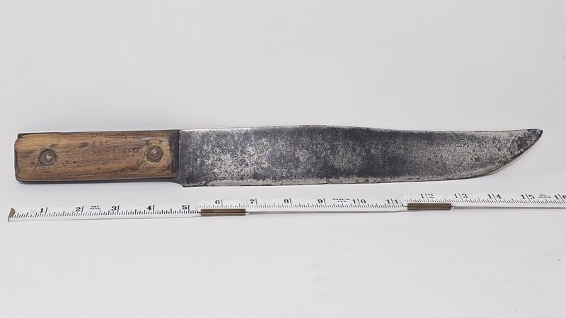Antique Bowie "1862 S. OMSRUD" Copper Rivet Handle ~16.25" Length