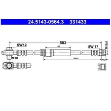 2x Bremsschlauch vorne für VW Touran 1T1 1T3 26803347