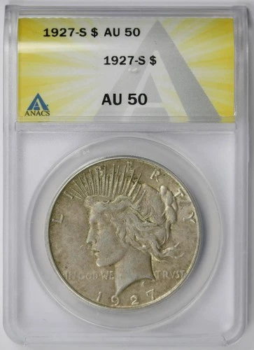1927-S Peace Dollar $1 AU 50 ANACS