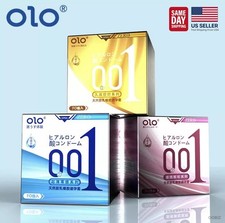 OLO 001 Ultra-Thin 0.01mm Condoms 10pc Polyurethane Hyaluronic Natural Latex