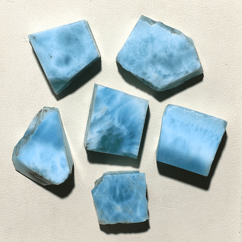 Onde congelate ~ 6 pz Larimar naturale dominicano 13 mm-20 mm cablaggio pietre preziose grezze - Foto 9 di 11