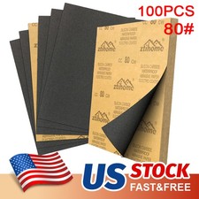 100x 9 11 Wet Dry Sandpaper Sheet Silicon Carbide 80 Grit Waterproof Automotive