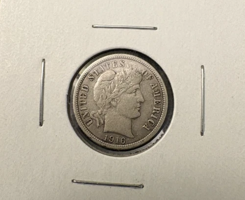 1916 Barber Dime, XF condition