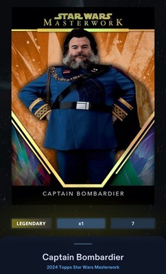 Star Wars Card Trader Masterwork Chrome Orange 10cc Legendary Captain Bombadier