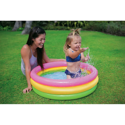 Intex Sunset Glow Inflatable Colorful Baby Swimming Pool Multicolored