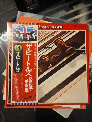 The Beatles – 1962–1966 Japan 2LP w/ OBI EAS-77003~4 Poster Apple 1976