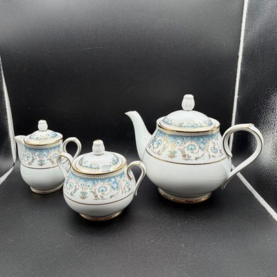 Noritake Polonaise Teapot Creamer Sugar Pot Cup Saucer Set | eBay