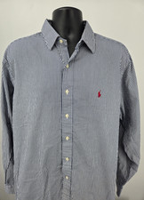 Ralph Lauren Curham Shirt XL Blue Stripe Classic Fit Long Sleeve Casual Men