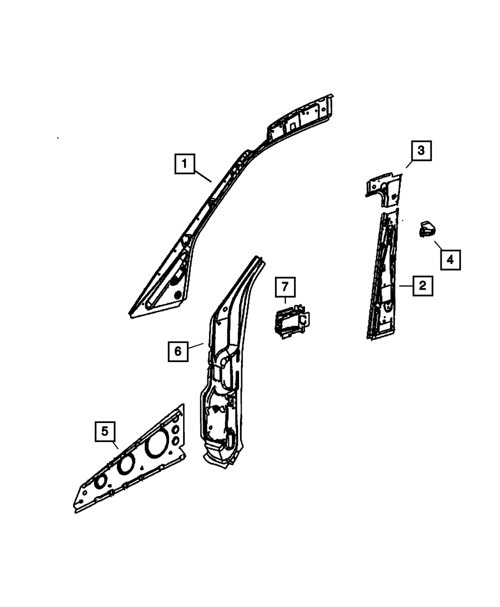 Genuine Mopar Cowl Side Reinforcement Front Right 68009199AA