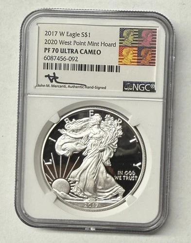 2017 W 2020 West Point Hoard American Silver Eagle 1oz Silver $1 Coin NGC PF70