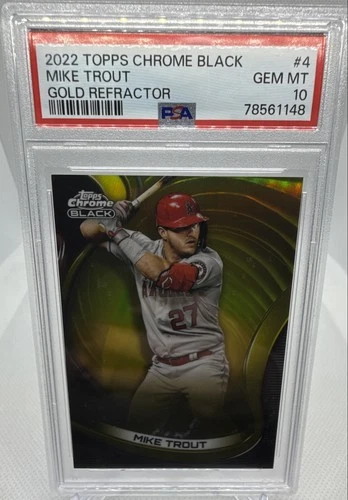 2022 Topps Chrome Black - Mike Trout #4 Gold Refractor /50 PSA 10