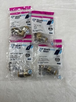 SharkBite Max 1/2  Lot   Elbow, Coupling, FNPT Adapter (4 pcs) NEW