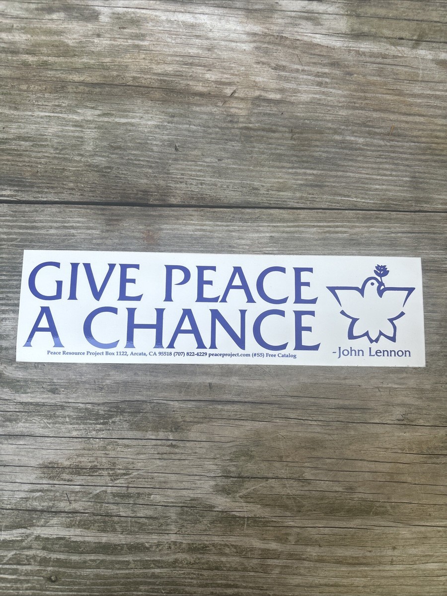 GIVE PEACE A CHANCE JOHN LENNON BUMPER STICKER DECAL 10” Dove Yoko