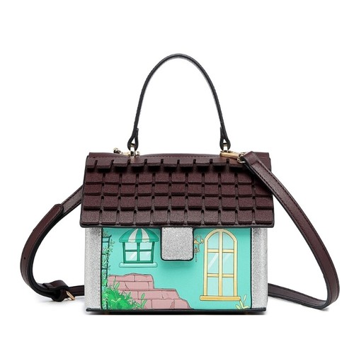 Stylish Novelty Handbag House Shaped Crossbody Purse for Women’s Holiday Looks - Picture 5 of 10