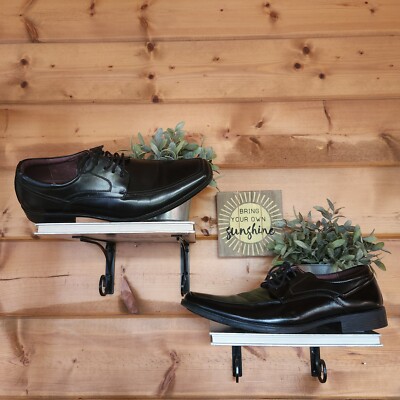 Freeman Colter Oxford Dress Shoes Black Leather Square Apron Toe Office Sz 13 M