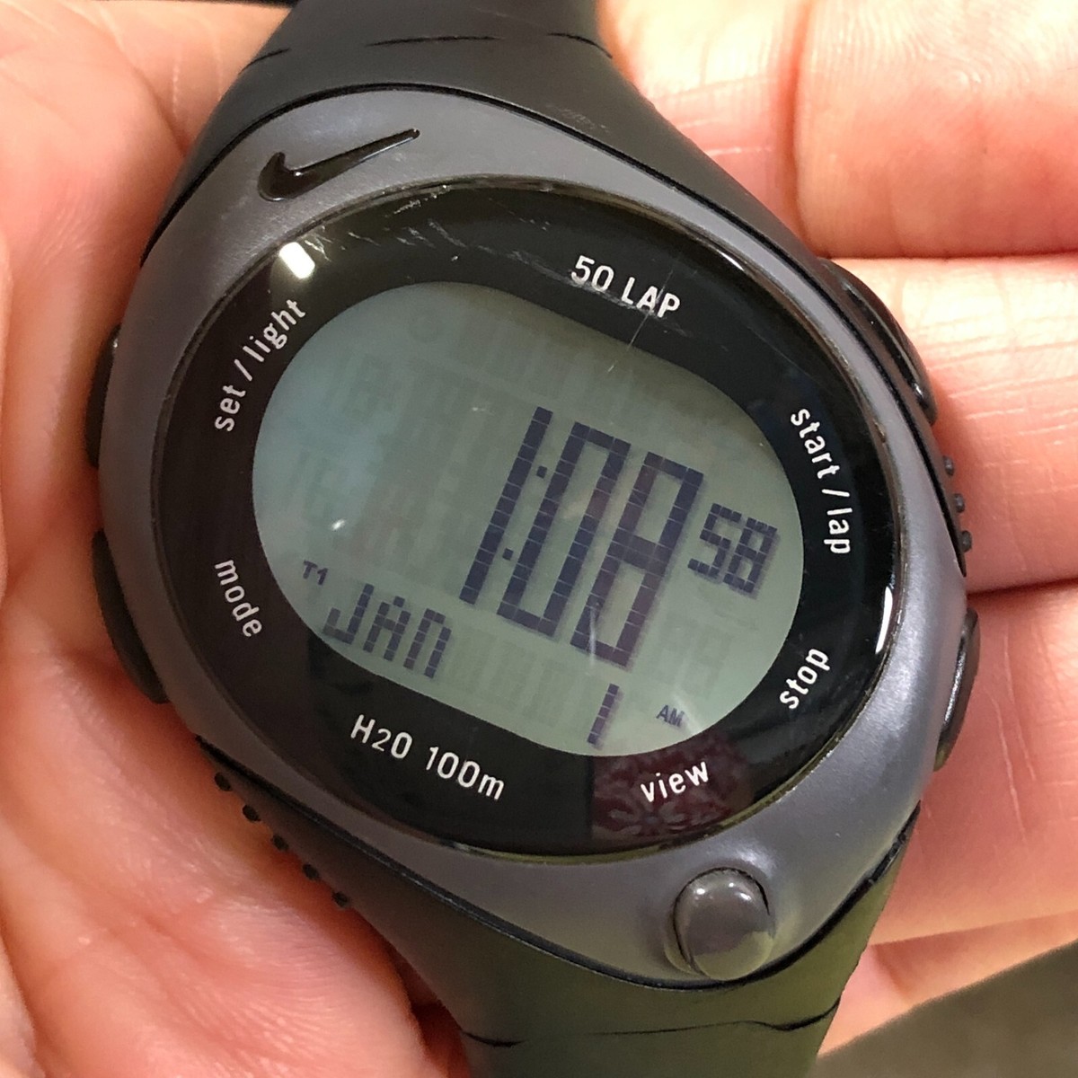 Nike Triax Men WR0003 Sport Bowerman Rubber Oval Quartz Digital