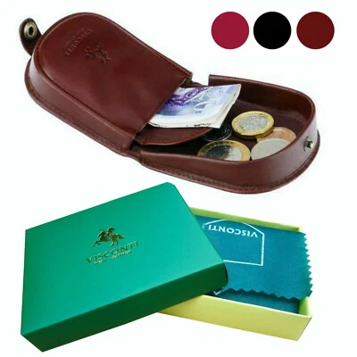 Horseshoe Coin Tray Real Leather Purse Wallet Visconti New In Gift Box TRY5