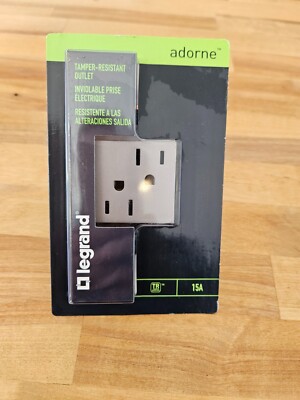 ARTR152M4 Tamper-Resistant Outlet, 15A, Magnesium, adorne Collection, NIB