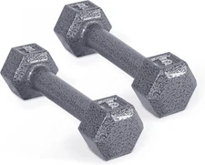 Cast Iron Hex Dumbbell, Pair, 5 Lb