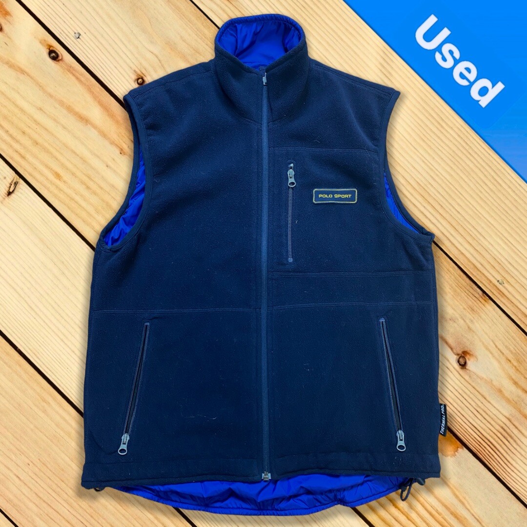 Vintage 90s Polo Sport Ralph Lauren Reversible Fleece Vest Size 