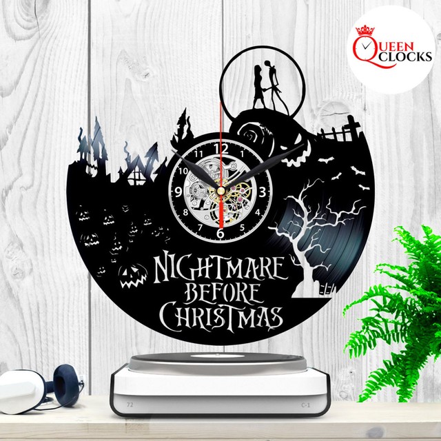 Jack Skellington Nightmare Before Christmas Vinyl Record Wall Clock