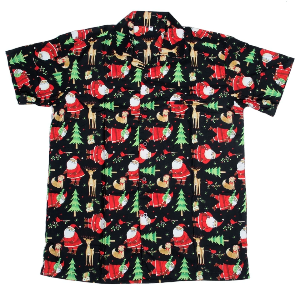 CAMISA NIÑOS NAVIDAD SANTA NAVIDAD HAWAIANA NIÑOS HAWAI REGALO FIESTA S-XXL D9 Foto 4 de 4