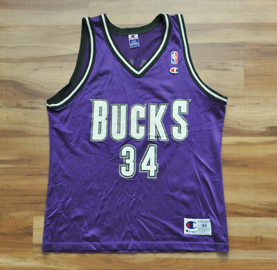 Ray Allen Milwaukee Bucks Champion Jersey Purple NBA Men 44 L